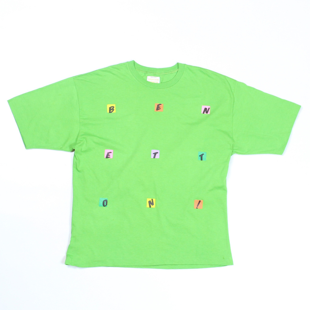 90s T-Shirt M Fluorescent Green Spellout